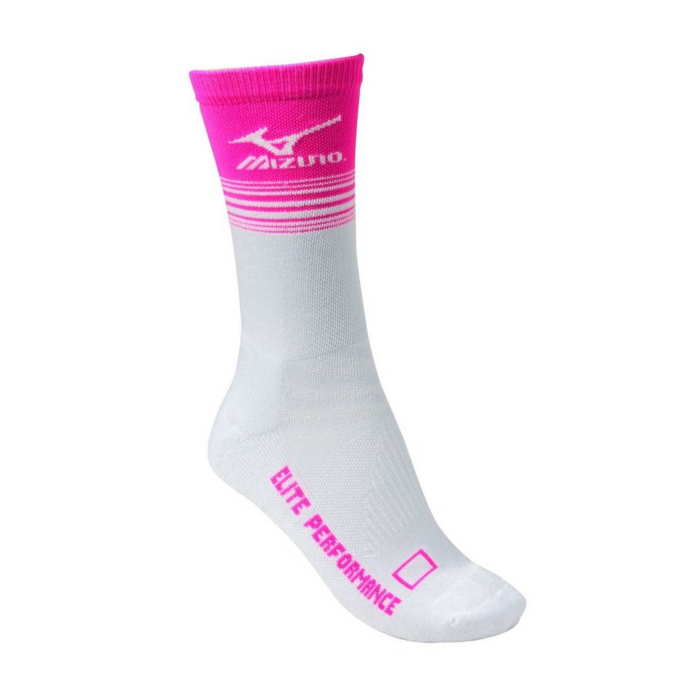 Mens Mizuno Retro Crew Socks White/Pink Philippines (AYUVDZ354)